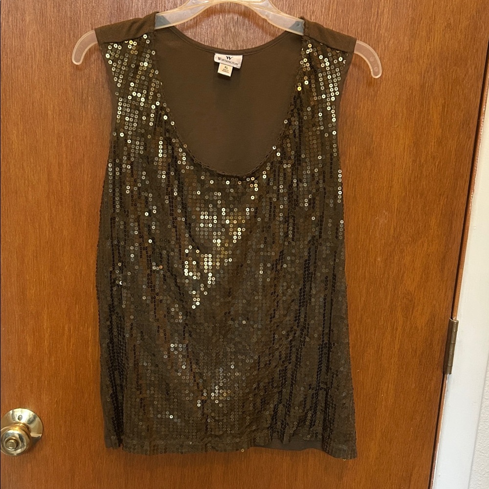 Worthington Gold Sequin Sleeveless Camisole - XL